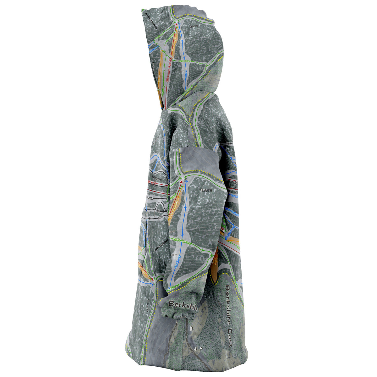 Berkshire East, Massachusetts Ski Trail Map - Snug Hoodie