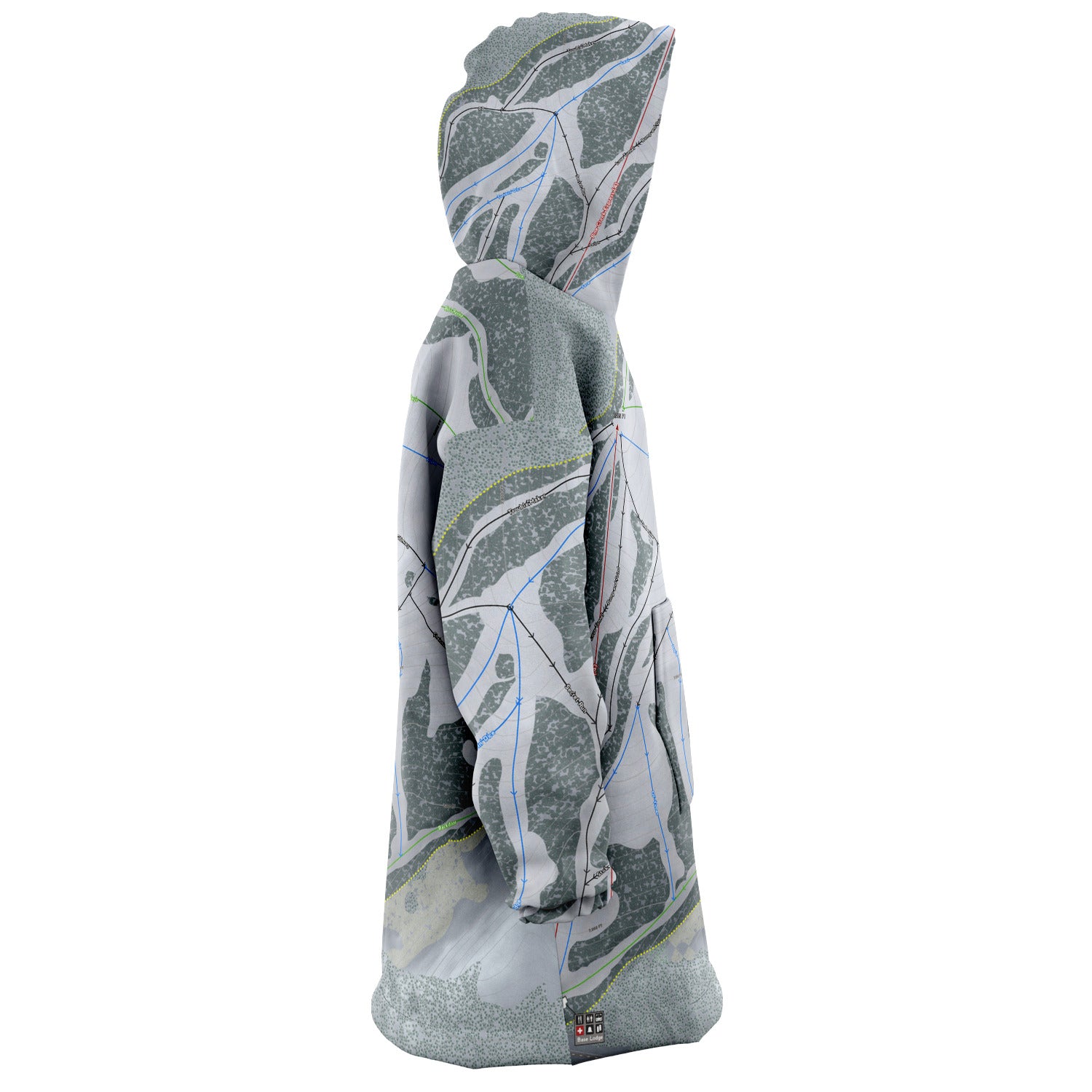 Pine Creek, Wyoming Ski Trail Map Snug Hoodie - Powderaddicts
