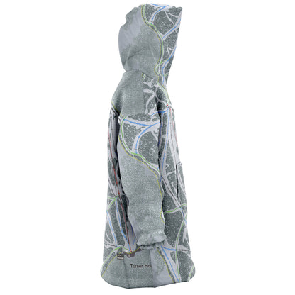 Turner Mountain, Montana Ski Trail Map Snug Hoodie