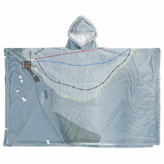 Cranor Hill, Colorado Ski Resort Map Flannel Blanket Poncho