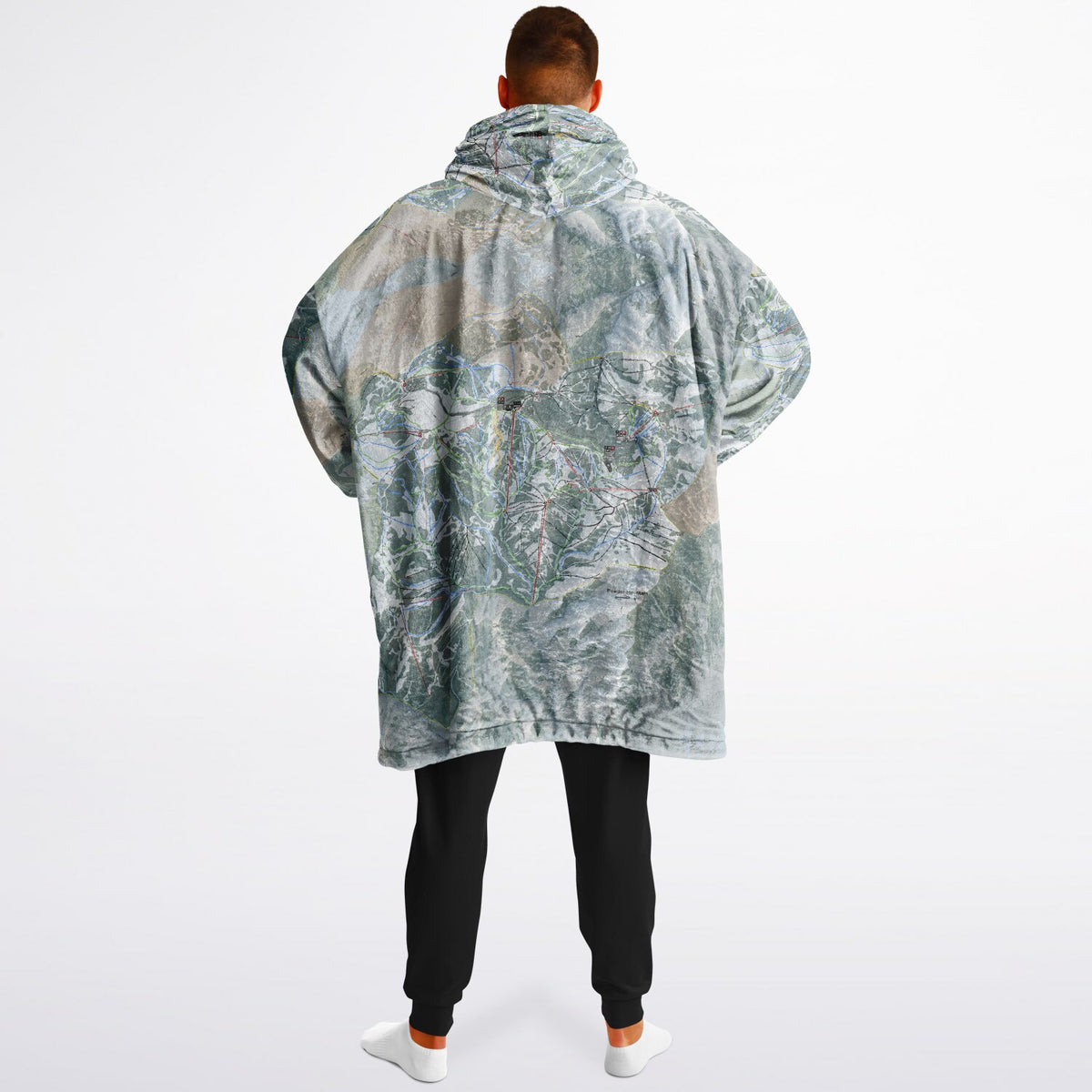 Powder Mountain, Utah Ski Resort Map Youth Reversible Snug Hoodie