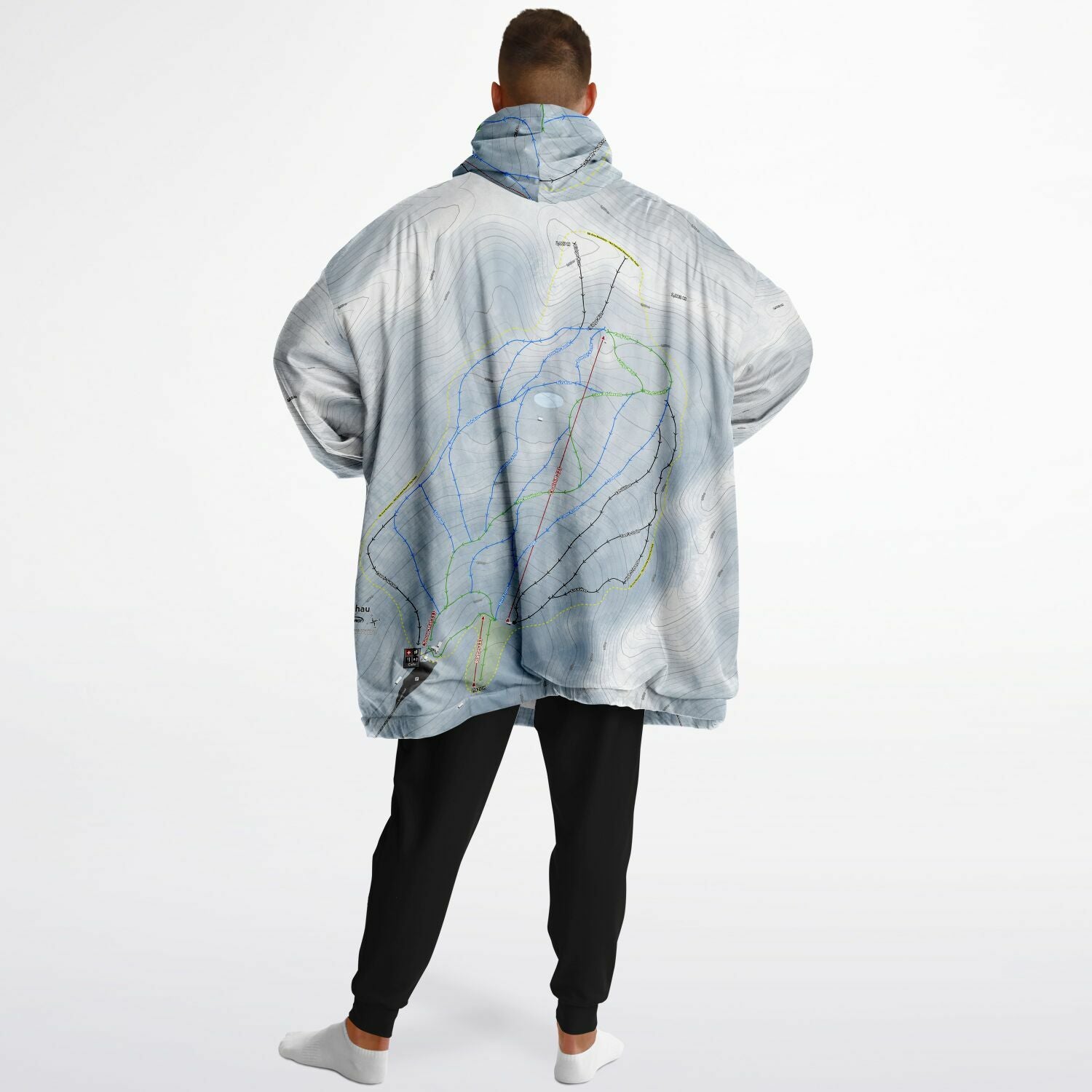 Ohau, New Zealand Ski Trail Map - Snug Hoodie - Powderaddicts