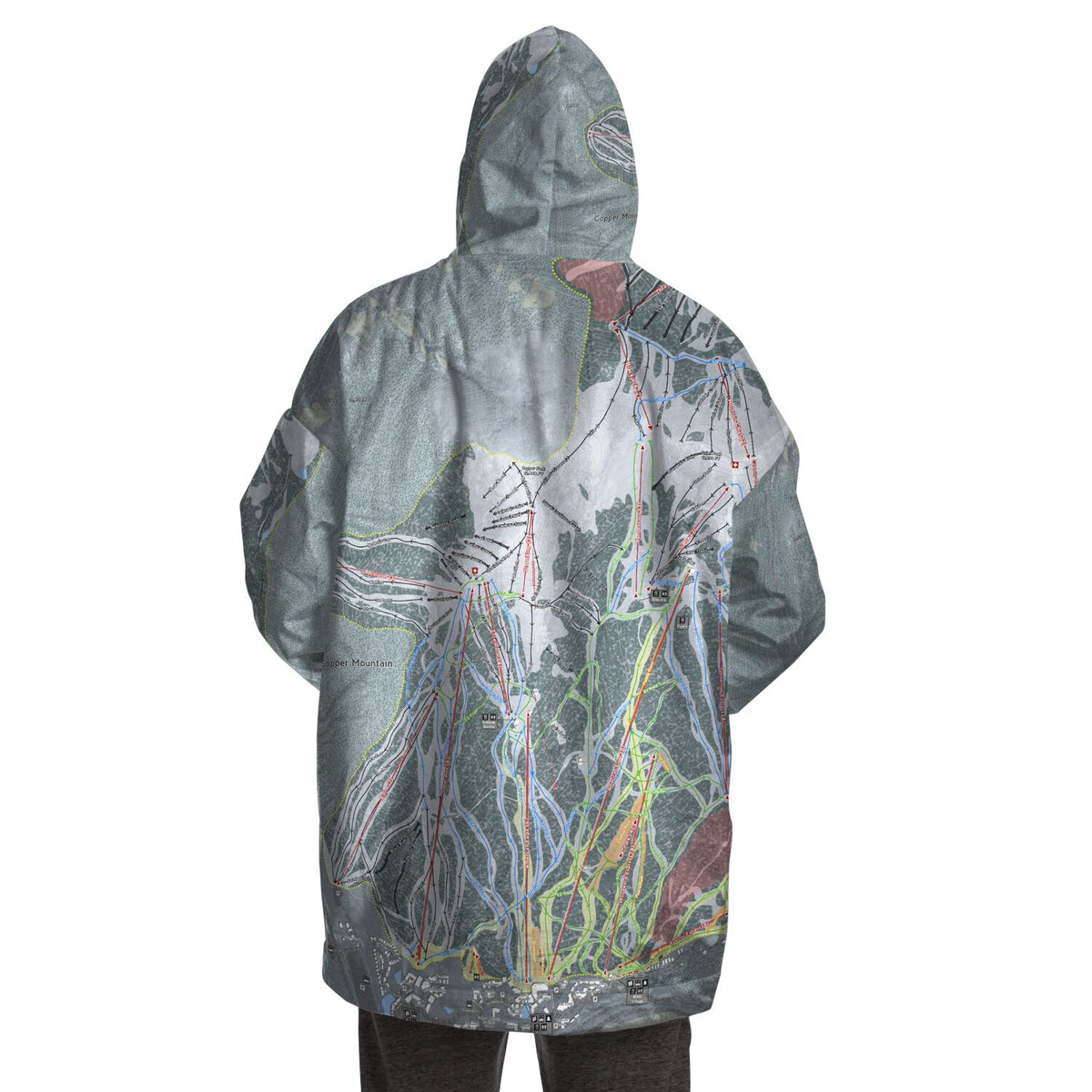 Copper Mountain, Colorado Ski Trail Map - Snug Hoodie