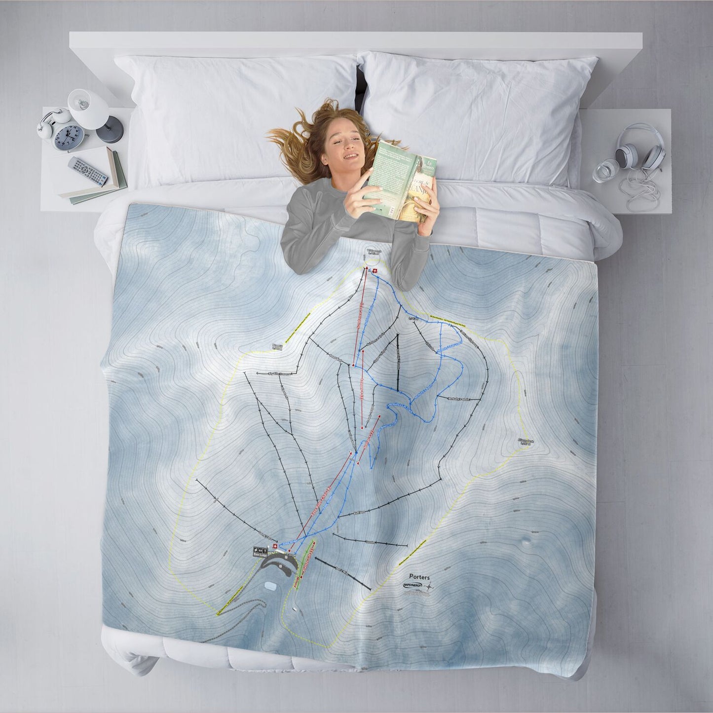 Porters, New Zealand Ski Resort Map XL Blanket