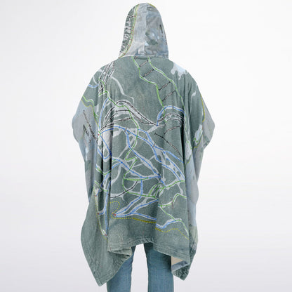 Cimarron Mountain Club, Colorado Ski Resort Map Flannel Blanket Poncho