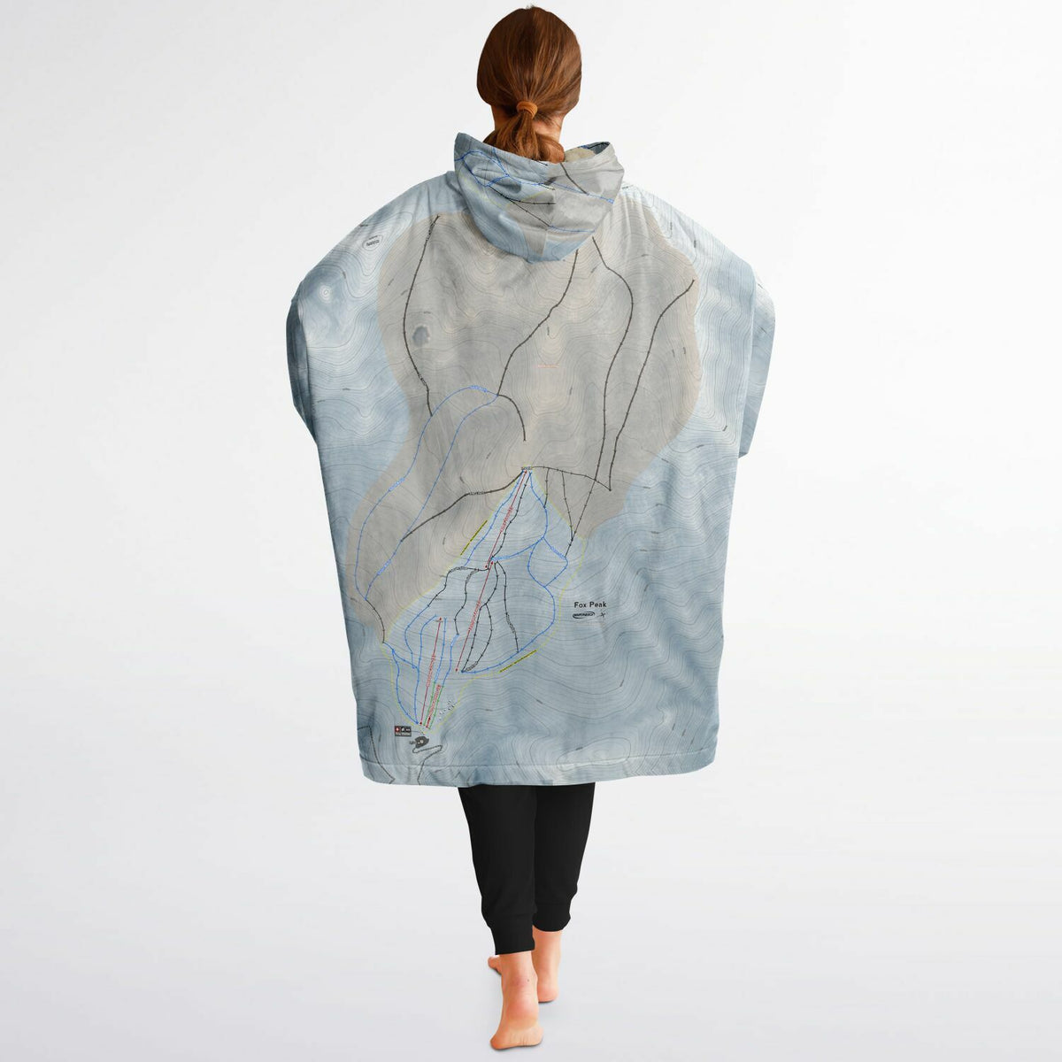 Fox Peak, New Zealand Ski Trail Map - Snug Hoodie