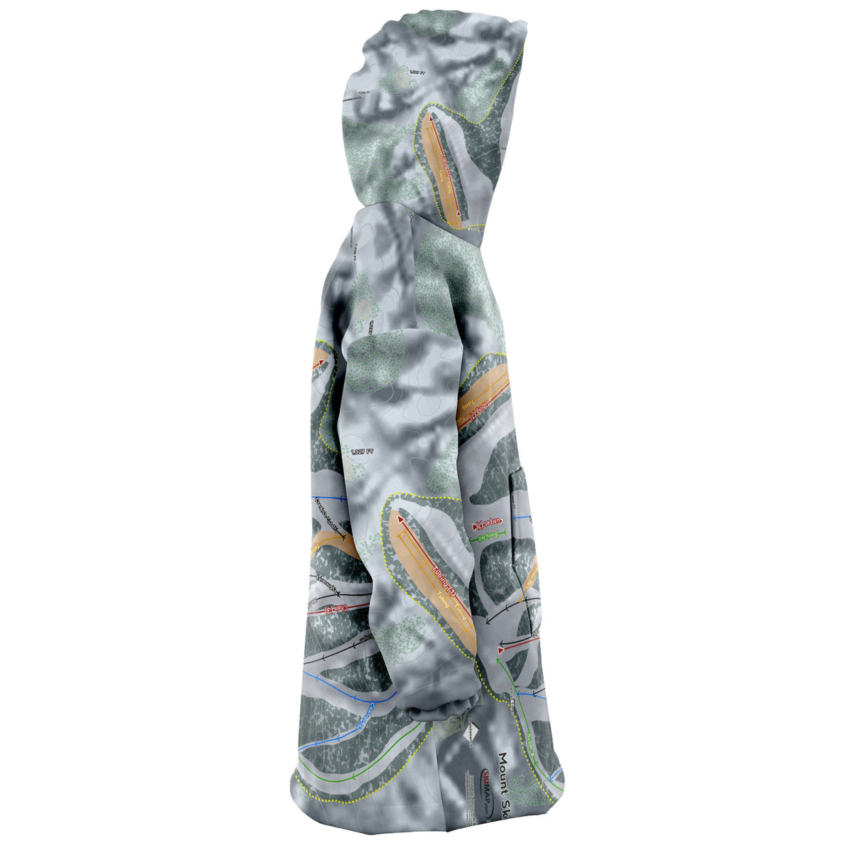 Mount Ski Gull, Minnesota Ski Trail Map Snug Hoodie