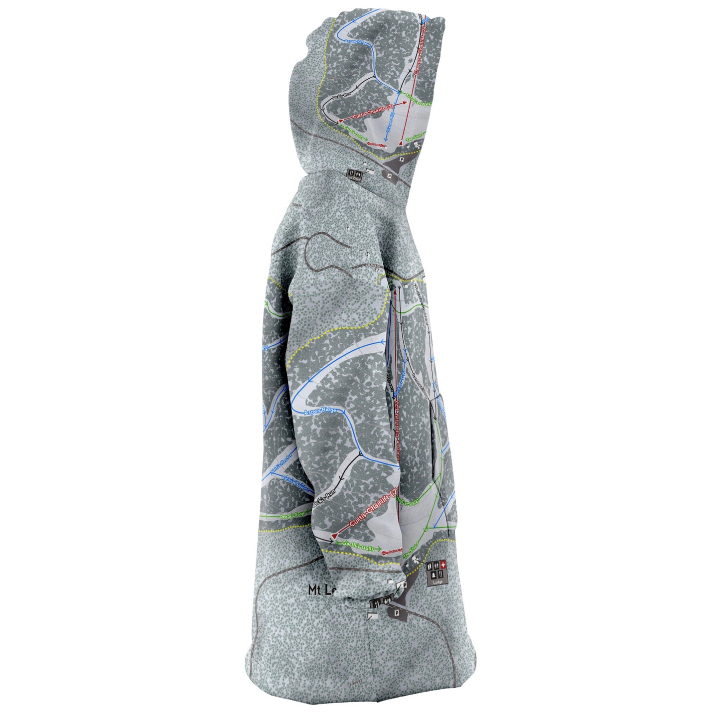 Mt Lemmon, Arizona Ski Trail Map Snug Hoodie