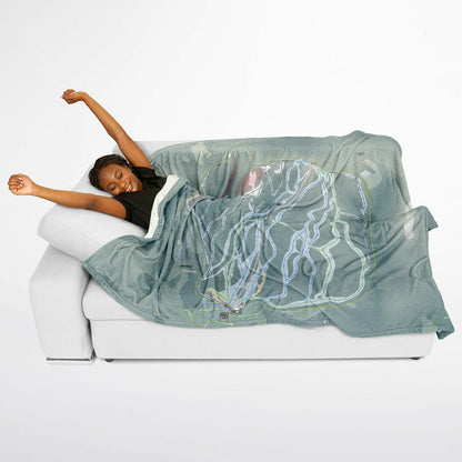Murray Ridge, British Columbia Ski Resort Map Flannel Blanket Poncho
