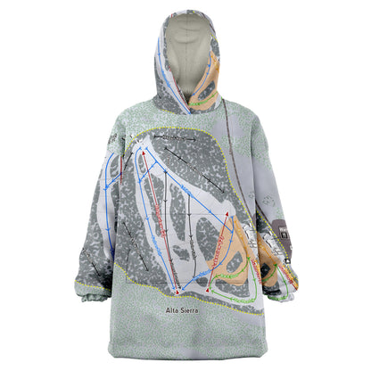 Alta Sierra, California Ski Trail Map - Snug Hoodie - Powderaddicts