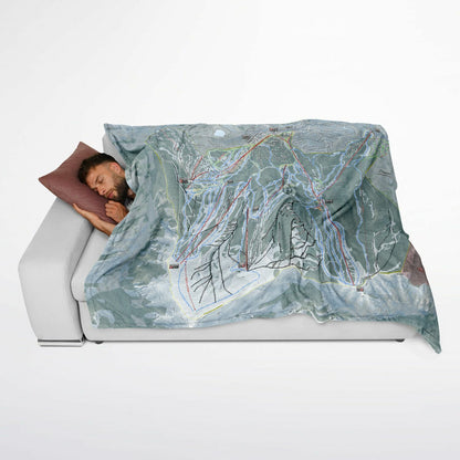 Snowmass, Colorado Ski Resort Map Flannel Blanket Poncho