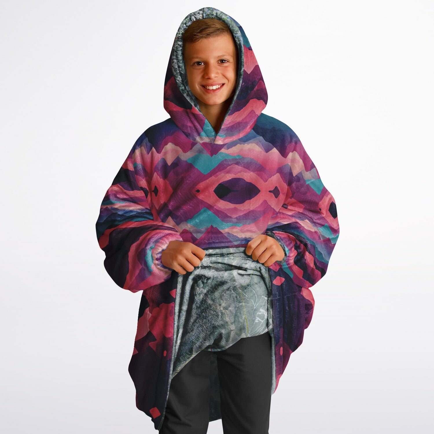 Powder Mountain, Utah Ski Resort Map Youth Reversible Snug Hoodie