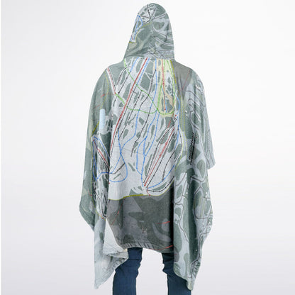 Brian Head, Utah Ski Resort Map Flannel Blanket Poncho