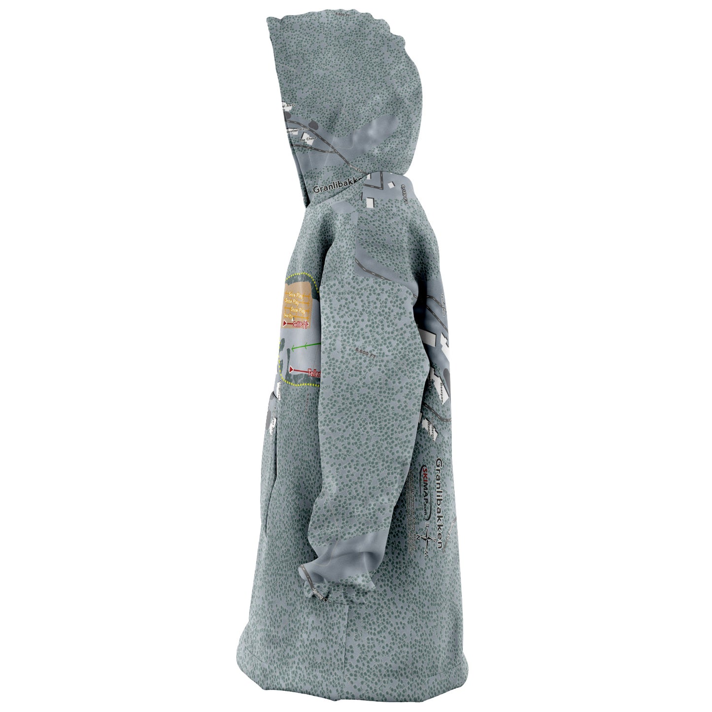Granlibakken, California Ski Trail Map - Snug Hoodie - Powderaddicts
