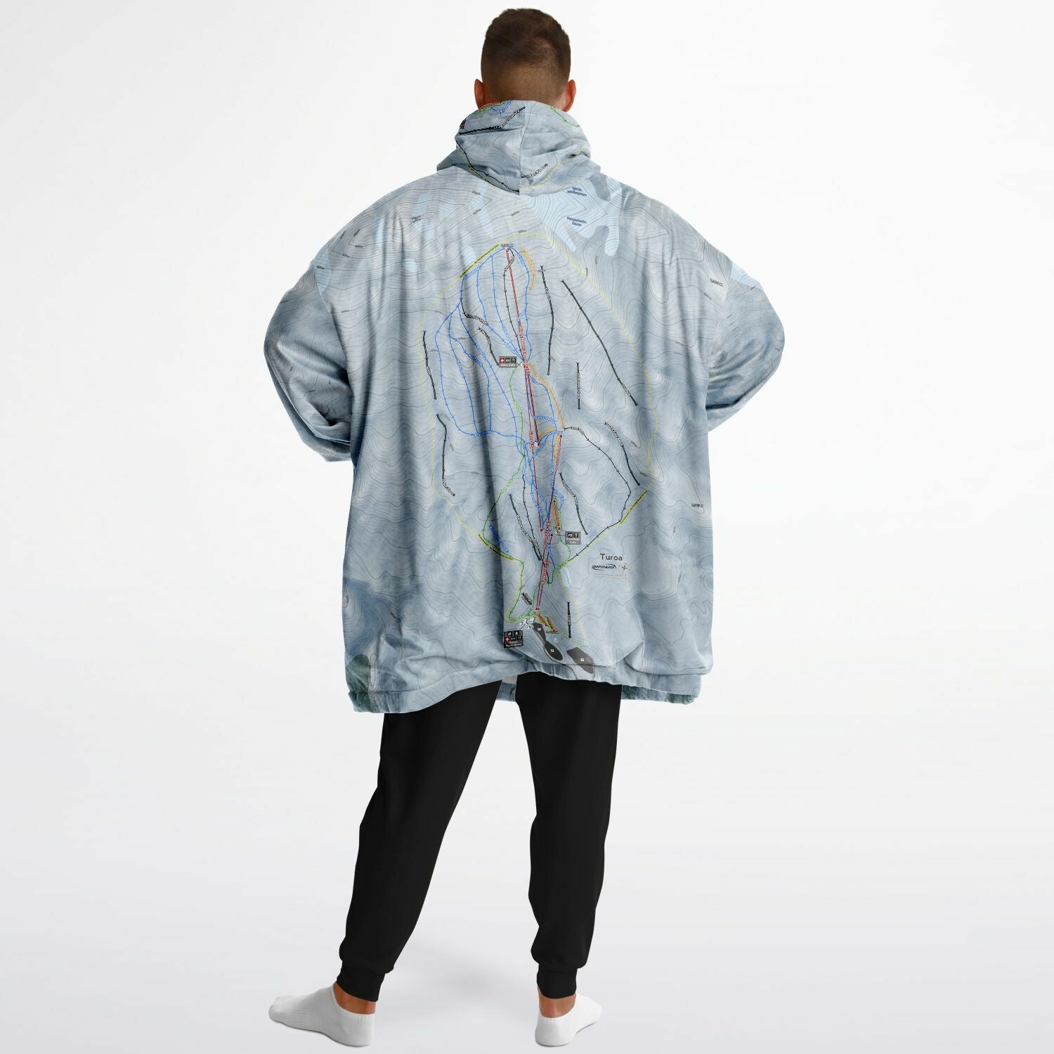 Turoa, New Zealand Ski Trail Map - Snug Hoodie - Powderaddicts