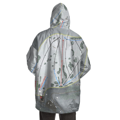 Echo Valley, Washington Ski Trail Map Snug Hoodie - Powderaddicts