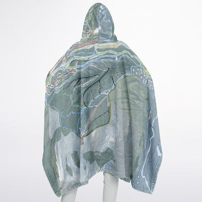 Bretton Woods, New Hampshire Ski Resort Map Flannel Blanket Poncho