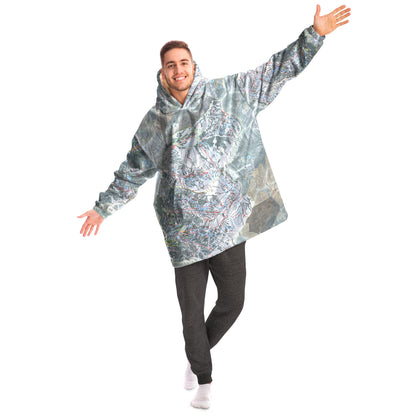 The Cottonwoods, Utah Ski Trail Map - Snug Hoodie