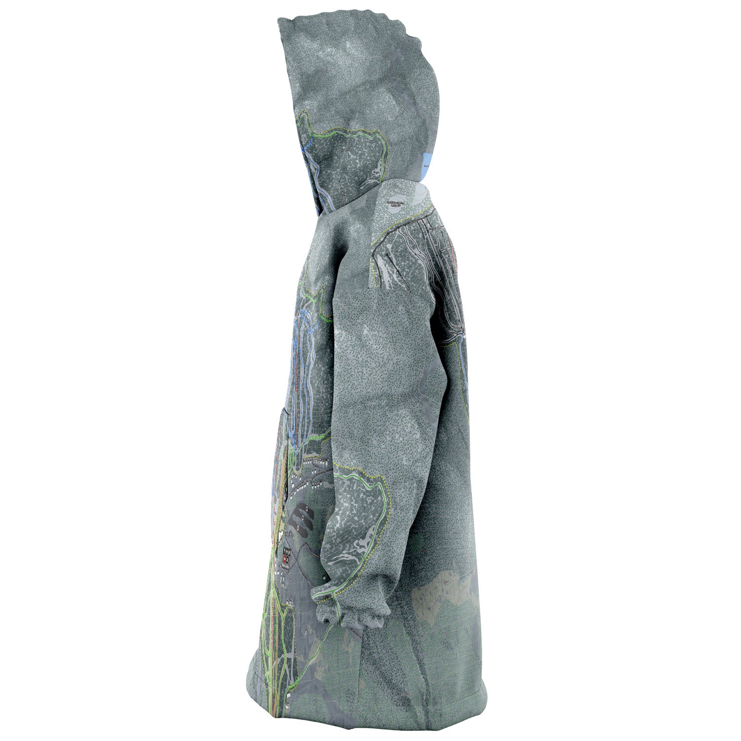 Saddleback, Maine Ski Trail Map - Snug Hoodie - Powderaddicts