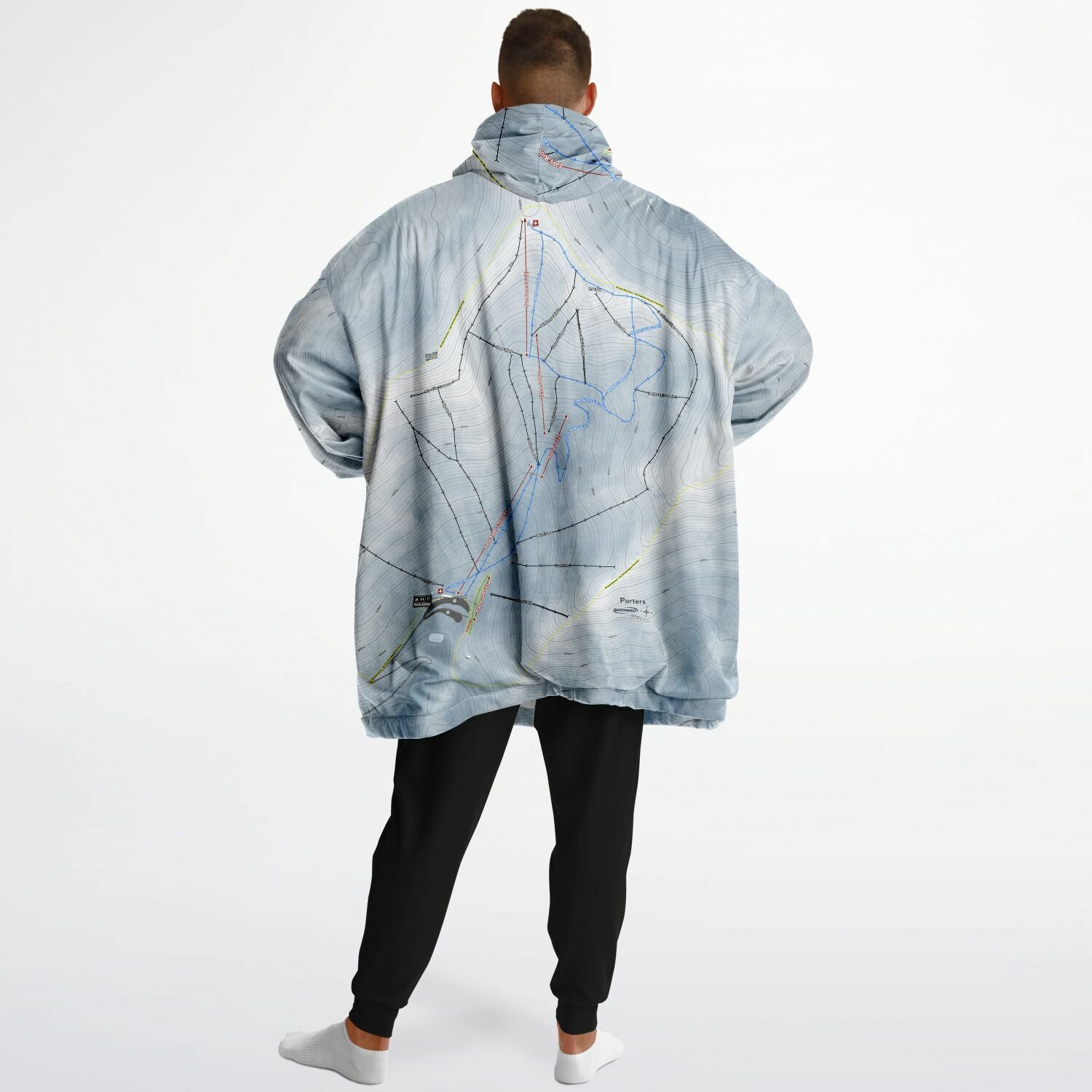 Porters, New Zealand Ski Trail Map - Snug Hoodie