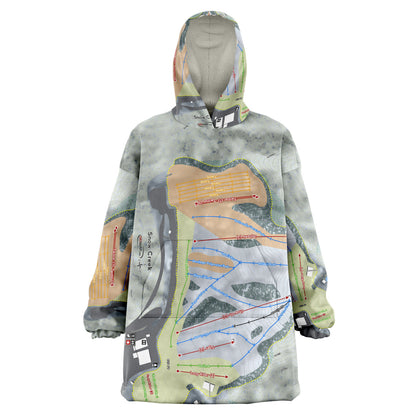 Snow Creek, Missouri Ski Trail Map Snug Hoodie - Powderaddicts