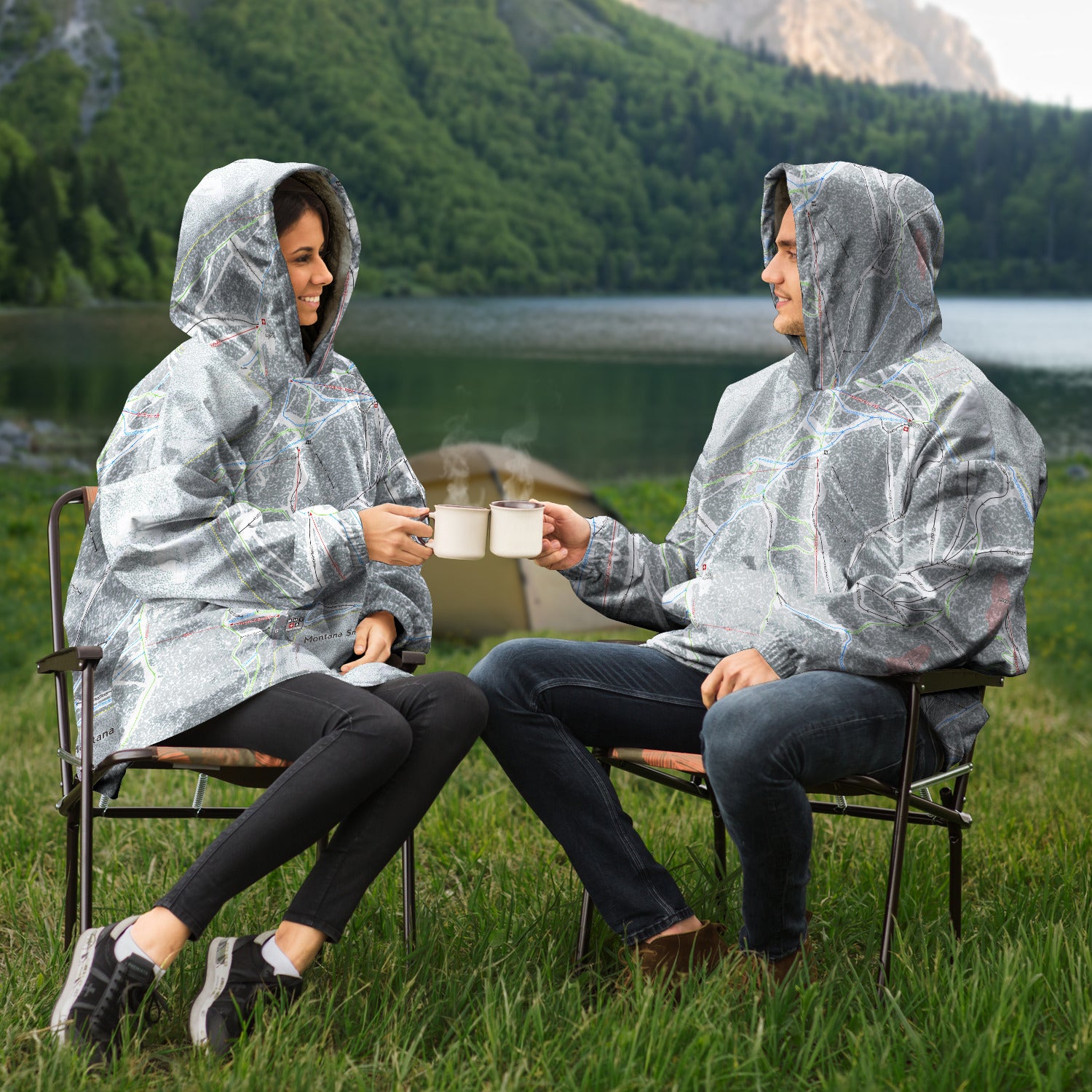 Montana Snowbowl, Montana Ski Trail Map Snug Hoodie