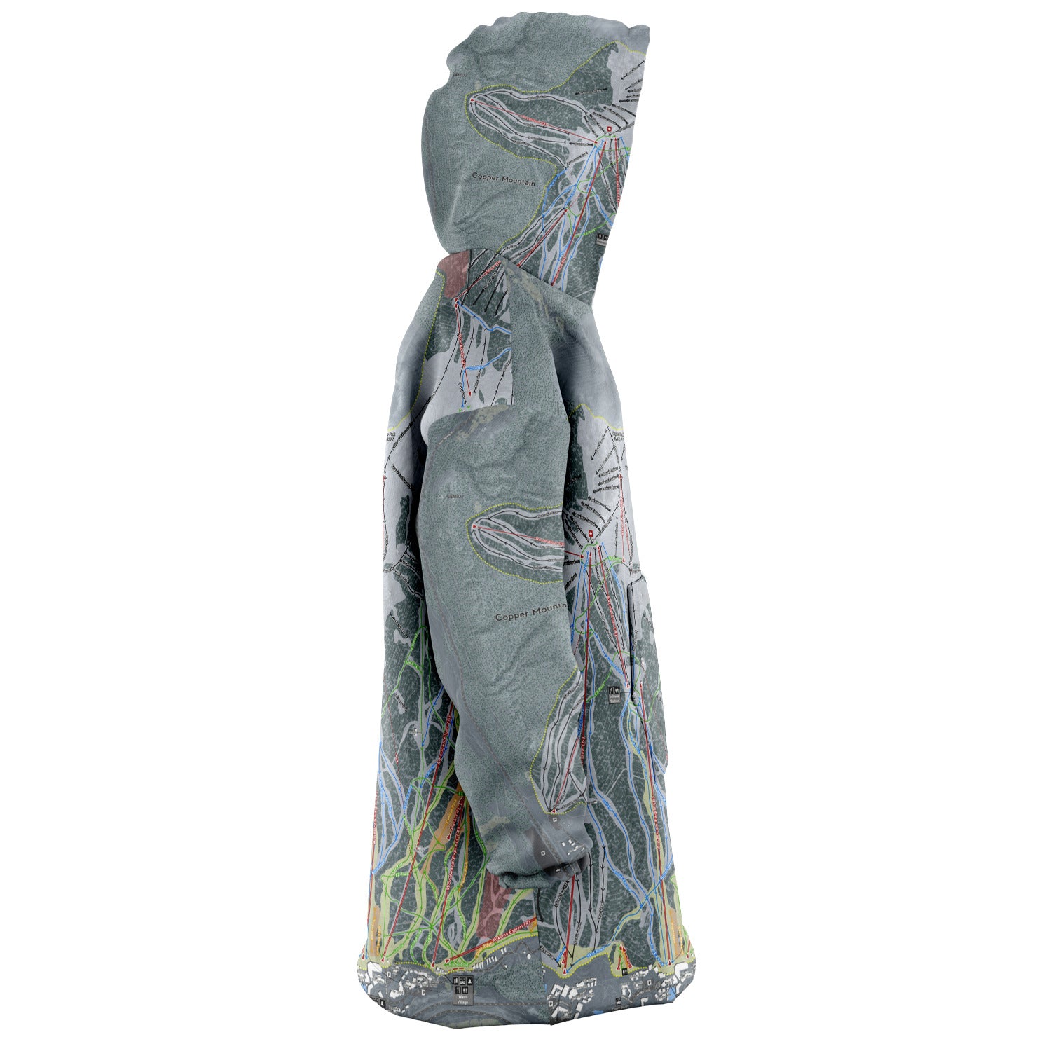 Copper Mountain, Colorado Ski Trail Map - Snug Hoodie