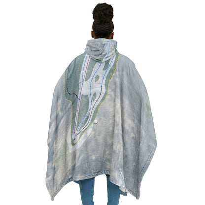 Victor Constant, New York Ski Resort Map Flannel Blanket Poncho