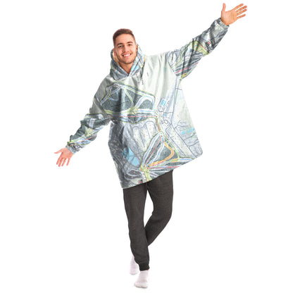 Hidden Valley, Pennsylvania Ski Trail Map Snug Hoodie - Powderaddicts