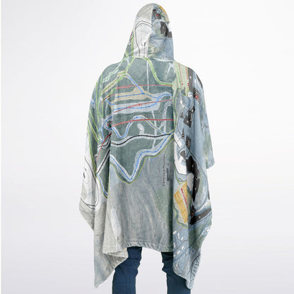 Camelback Mountain, Pennsylvania Ski Resort Map Flannel Blanket Poncho