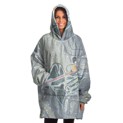 Eagle Rock, Pennsylvania Ski Trail Map Snug Hoodie - Powderaddicts
