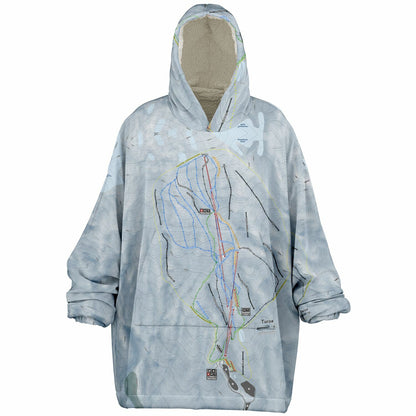 Turoa, New Zealand Ski Trail Map - Snug Hoodie - Powderaddicts