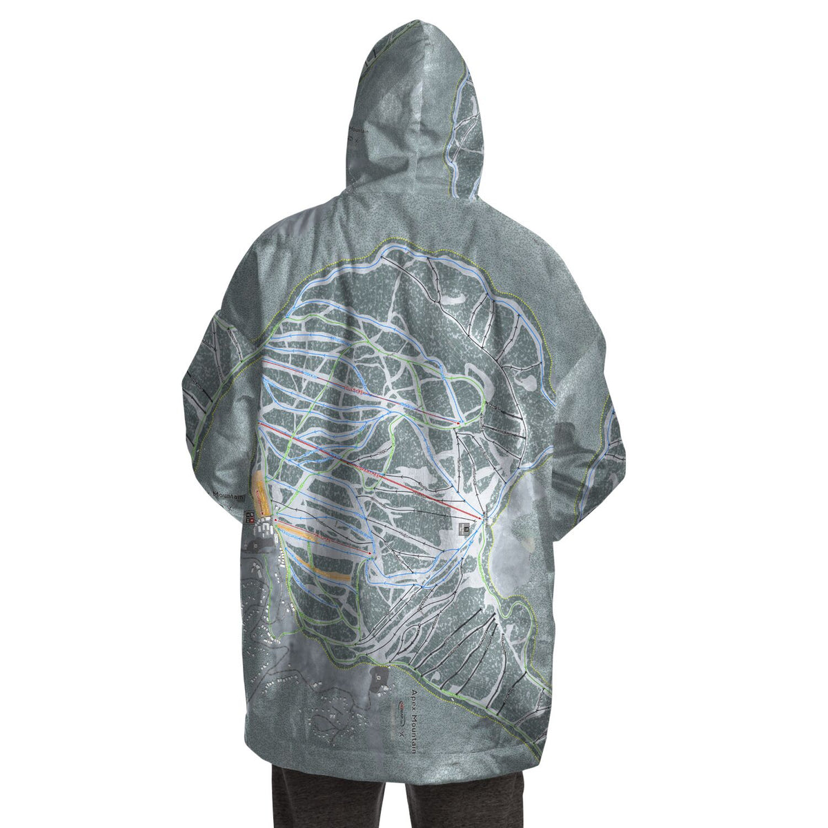 Apex Mountain, British Columbia Ski Trail Map Snug Hoodie