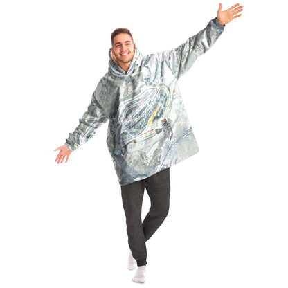 Frost Fire, North Dakota Ski Trail Map Snug Hoodie