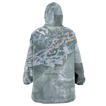 Mission Ridge, Washington Ski Trail Map - Snug Hoodie - Powderaddicts
