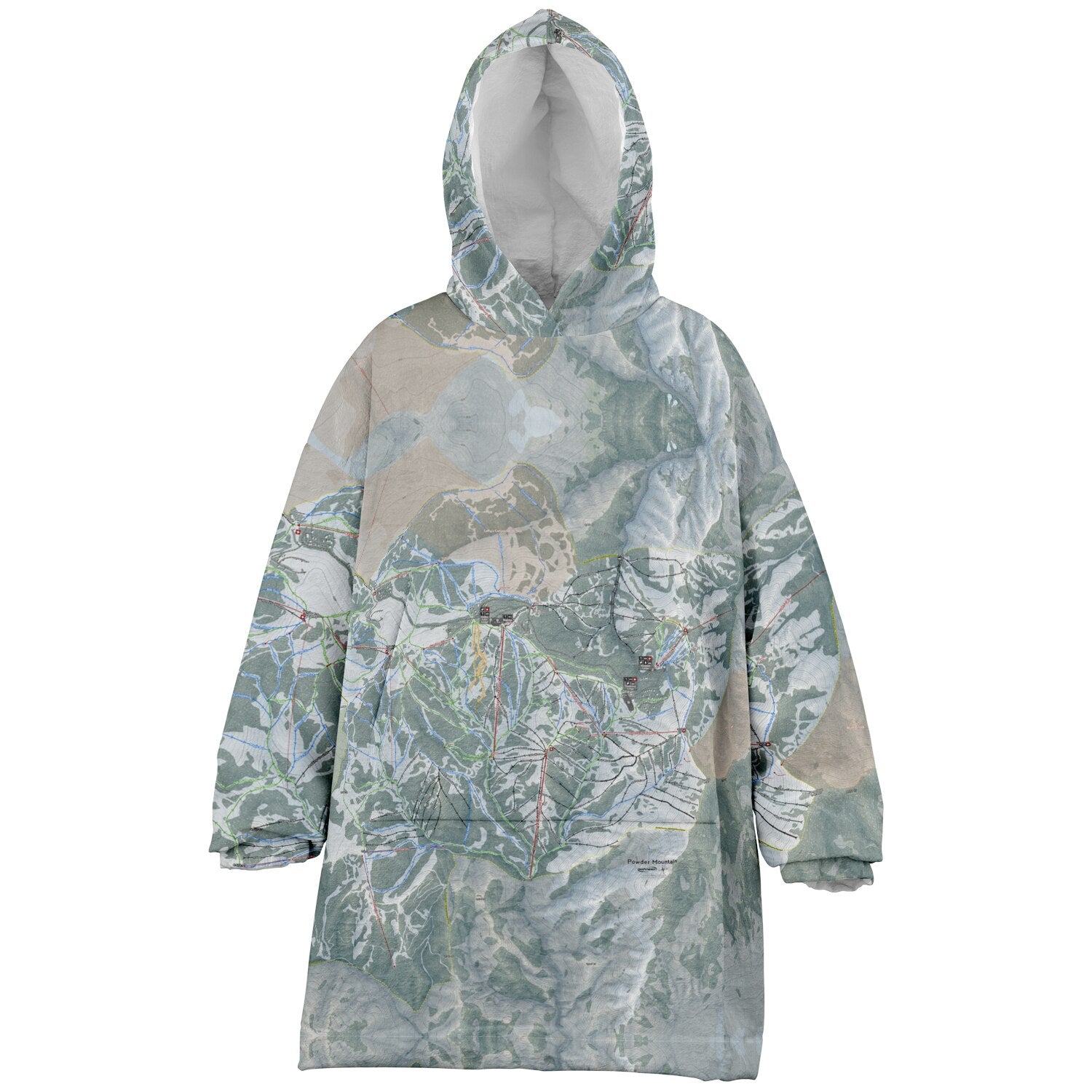 Powder Mountain, Utah Ski Resort Map Youth Reversible Snug Hoodie