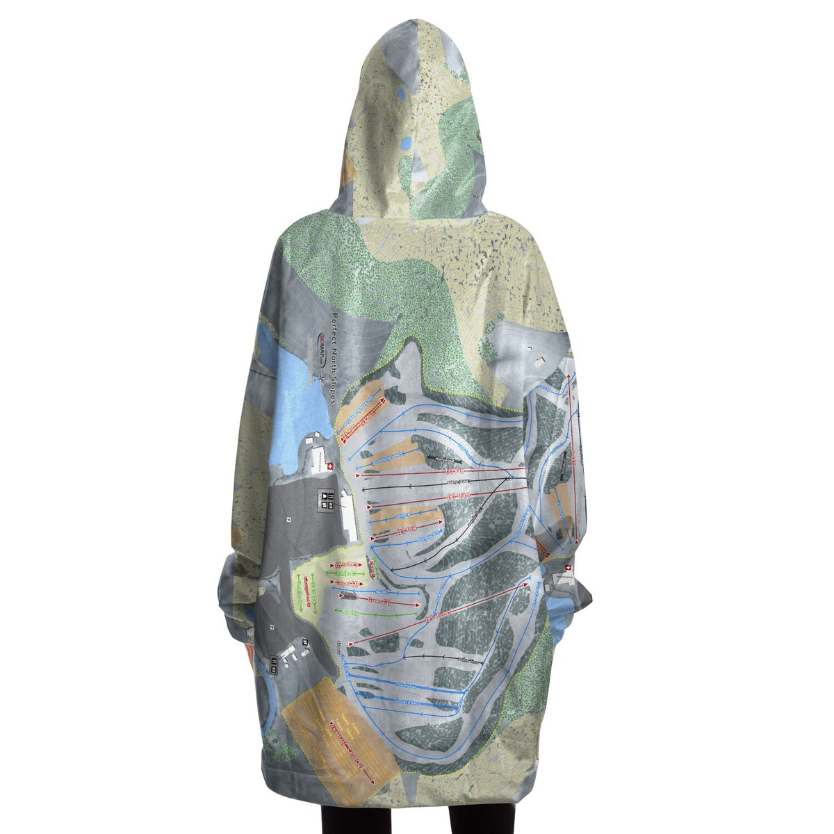 Perfect North Slopes, Indiana Ski Trail Map - Snug Hoodie