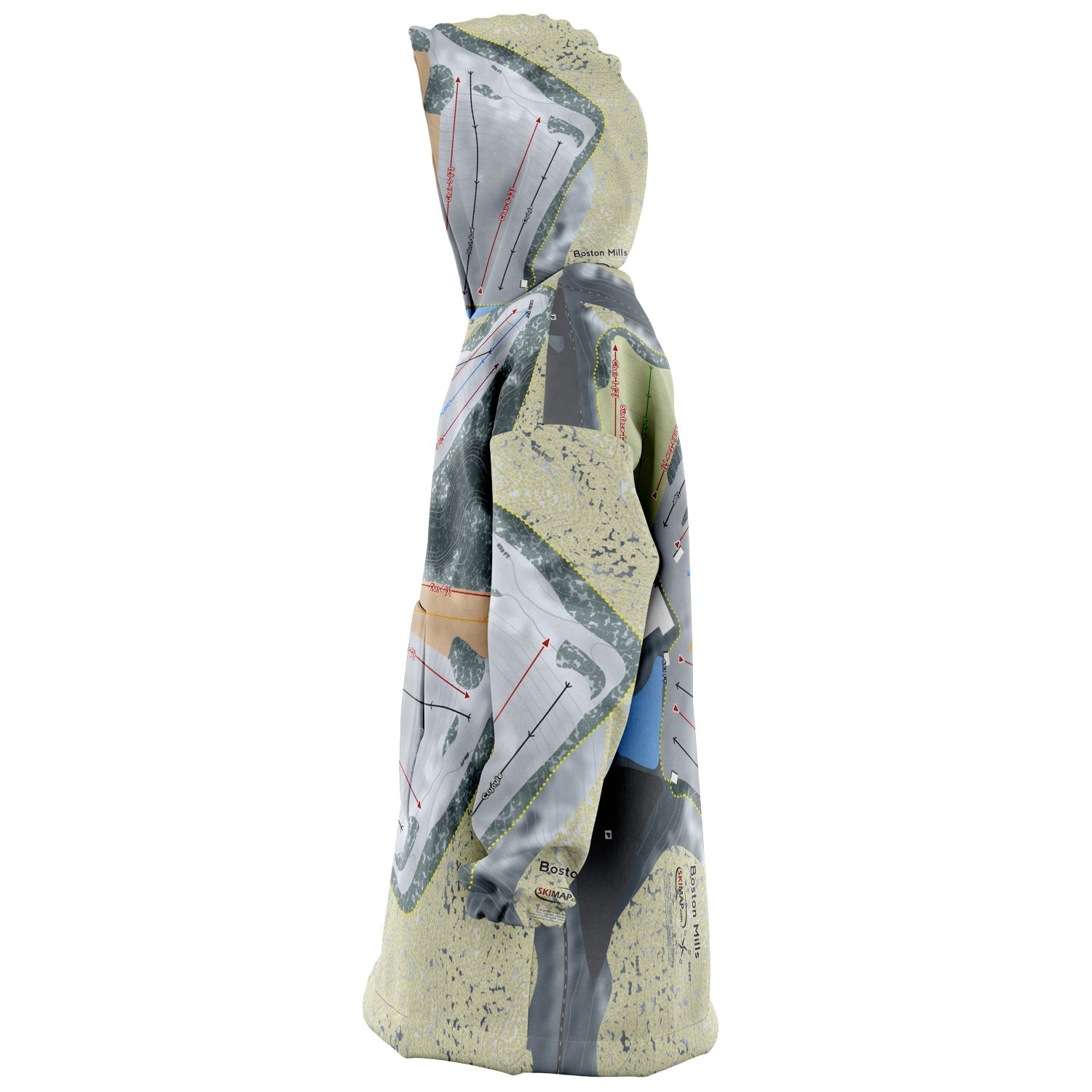 Boston Mills, Ohio Ski Trail Map - Snug Hoodie