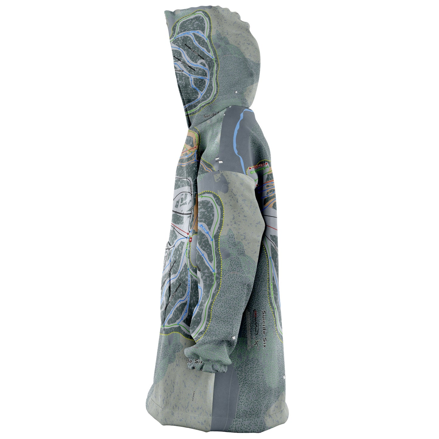 Suicide Six, Vermont Ski Trail Map - Snug Hoodie