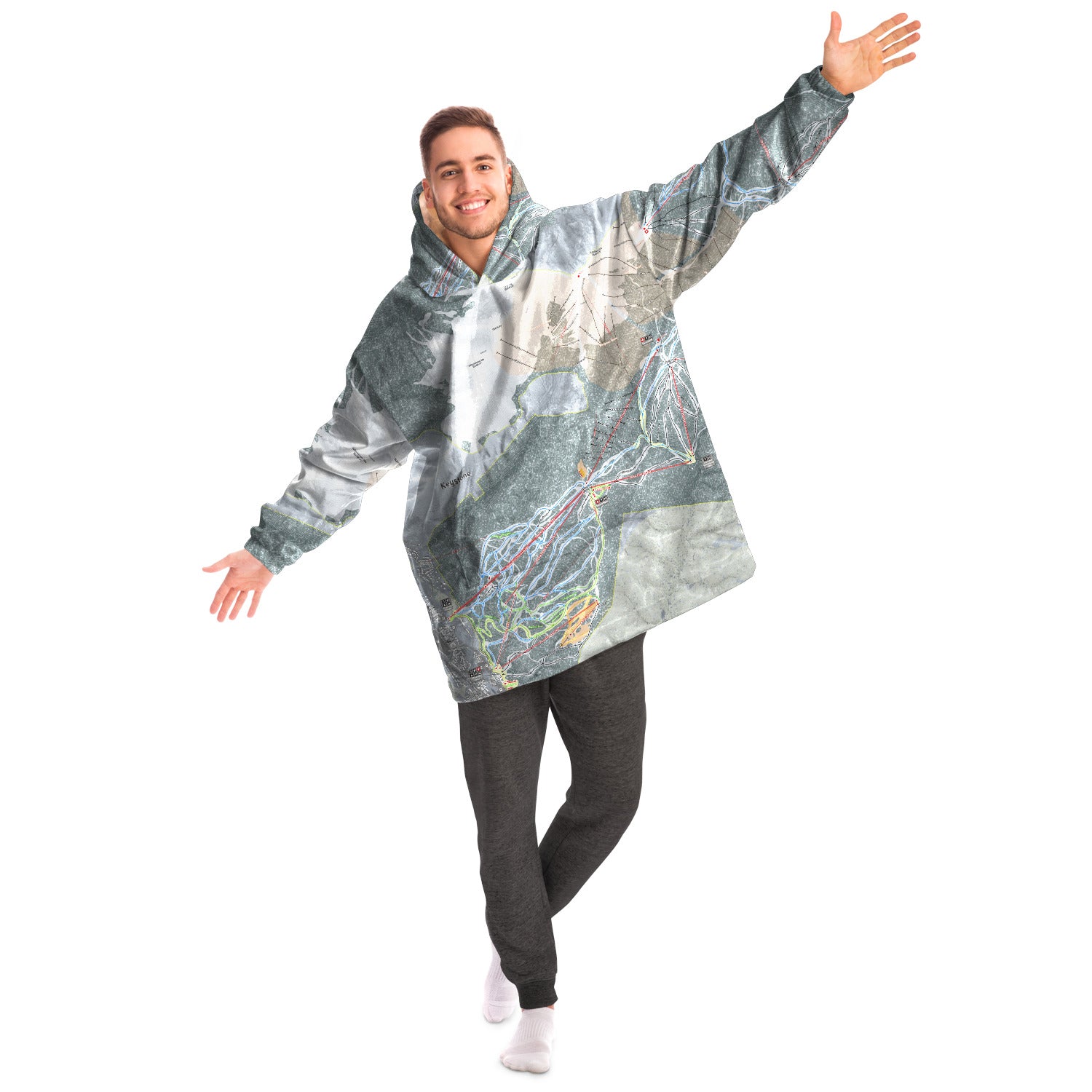 Keystone, Colorado Ski Trail Map - Snug Hoodie