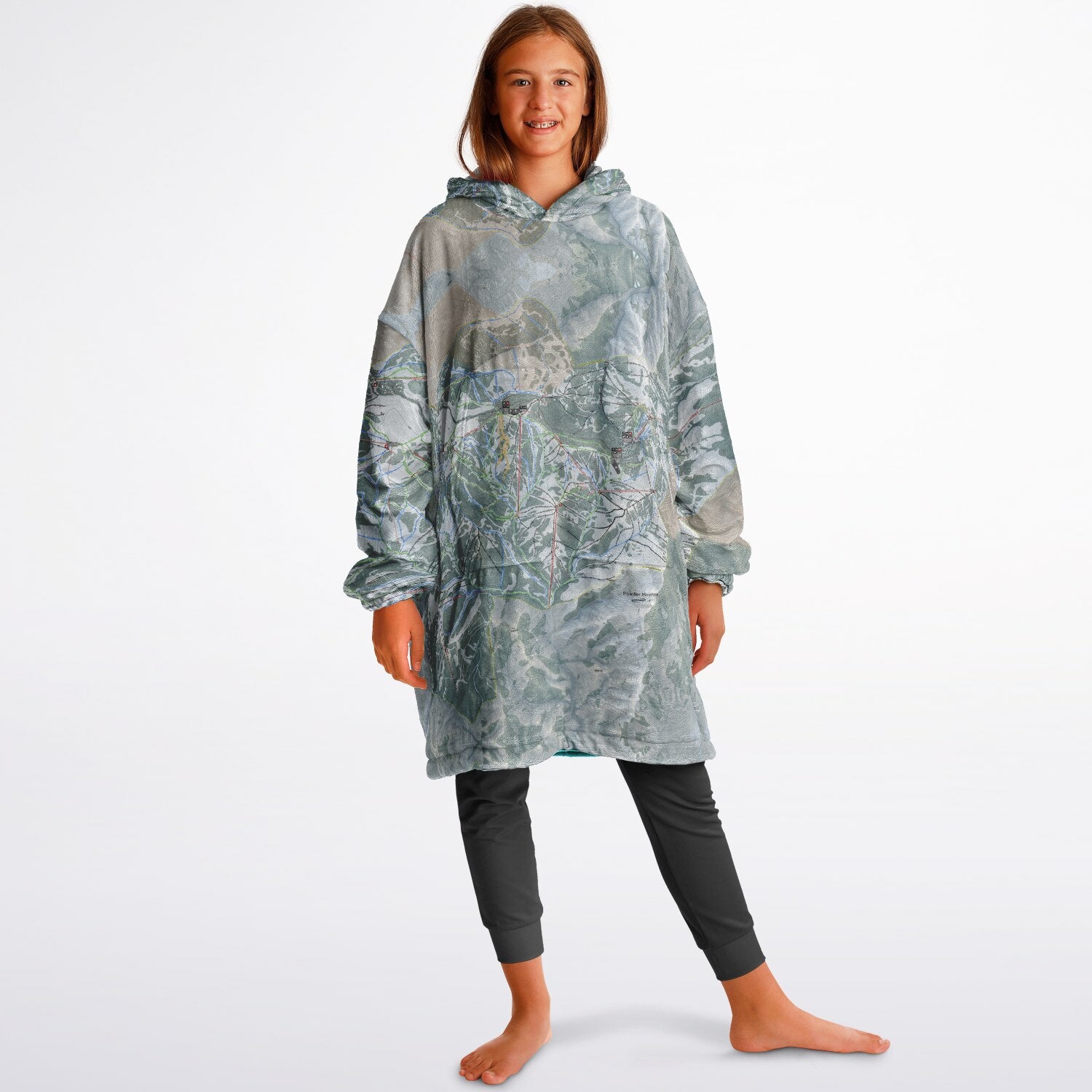 Powder Mountain, Utah Ski Resort Map Youth Reversible Snug Hoodie