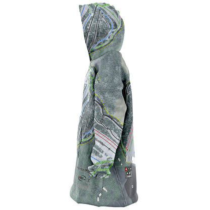 Hermon Mountain, Maine Ski Trail Map - Snug Hoodie - Powderaddicts