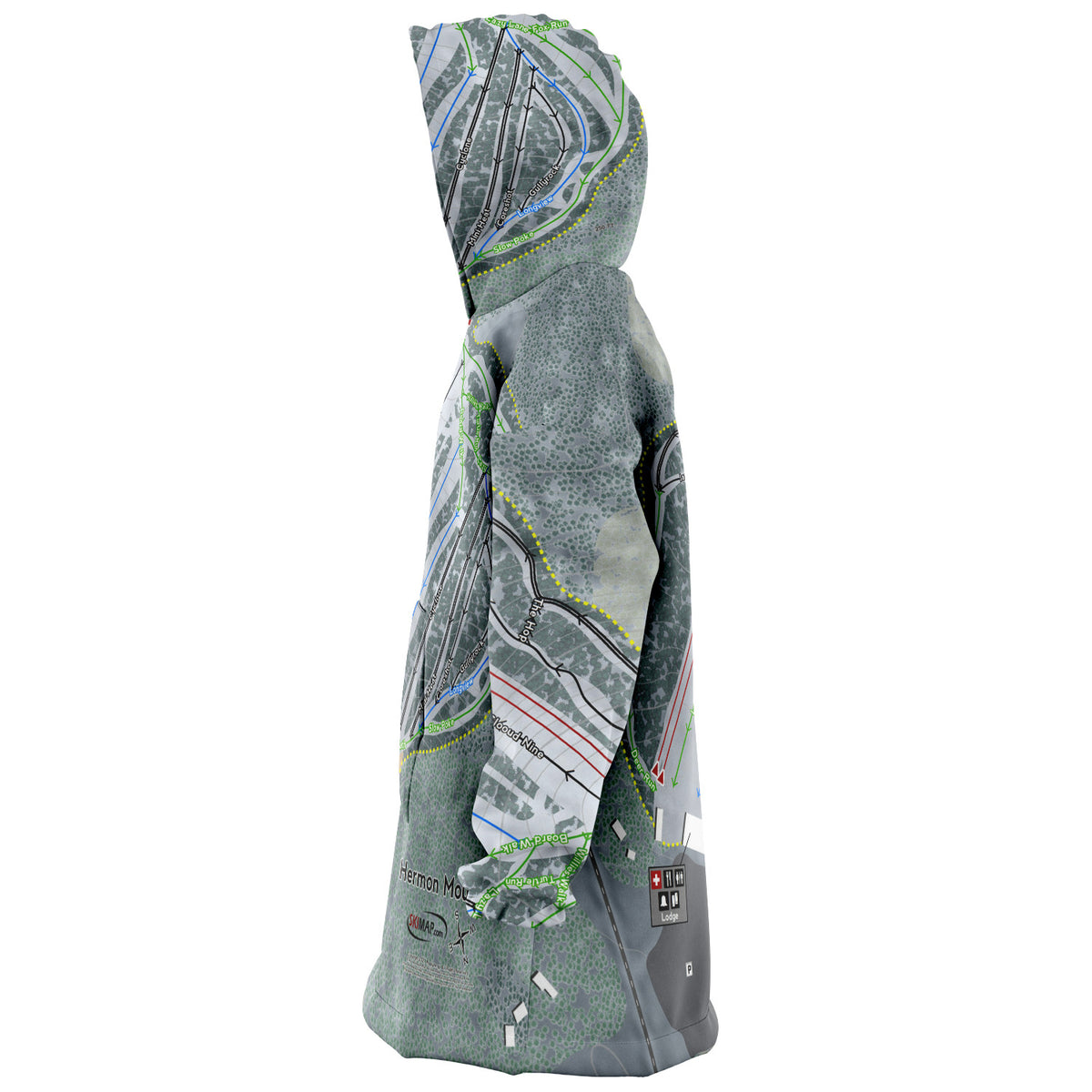 Hermon Mountain, Maine Ski Trail Map - Snug Hoodie