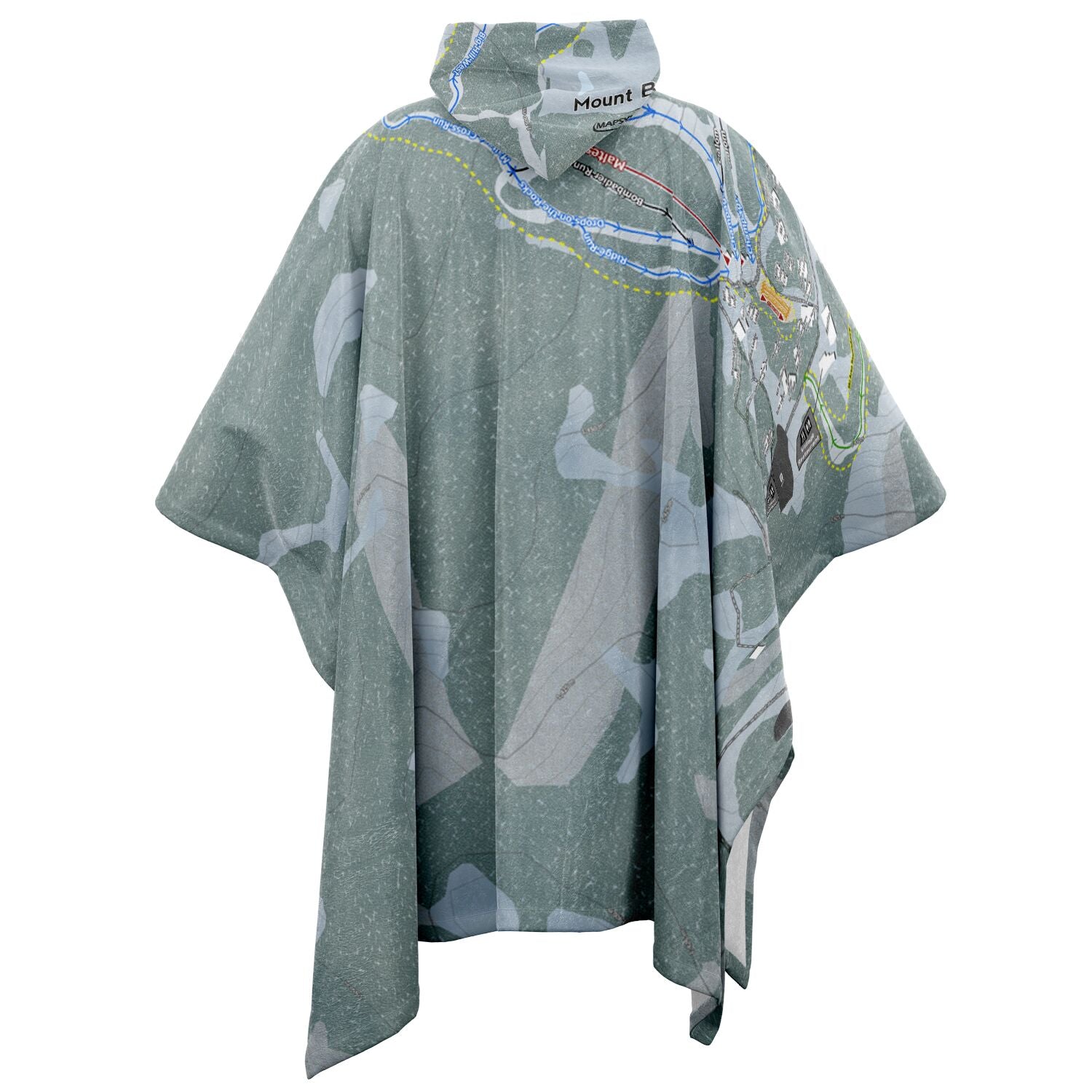 Mount Baw Baw, Australia Ski Resort Map Flannel Blanket Poncho - Powderaddicts