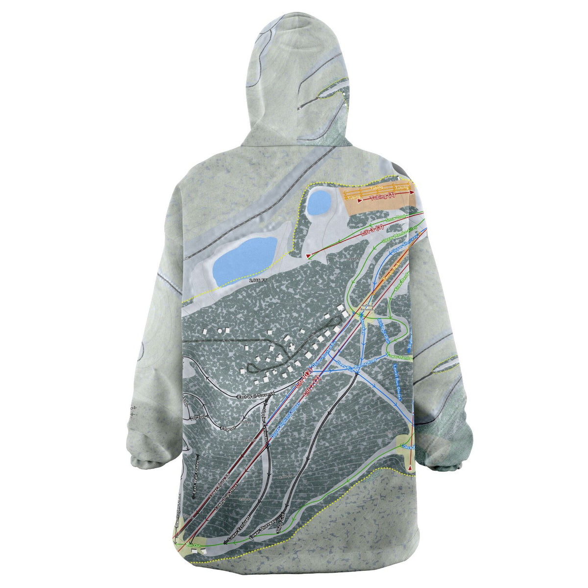 Blue Knob, Pennsylvania Ski Trail Map Snug Hoodie