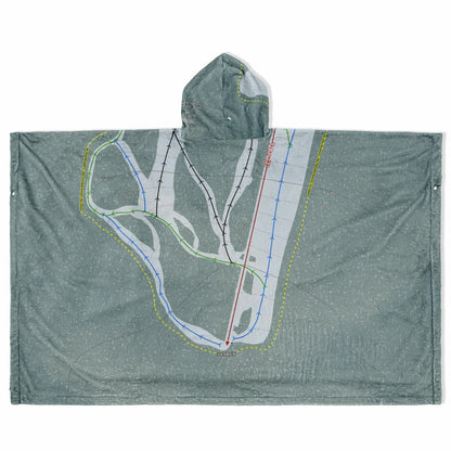 Bear Canyon, Montana Ski Resort Map Flannel Blanket Poncho