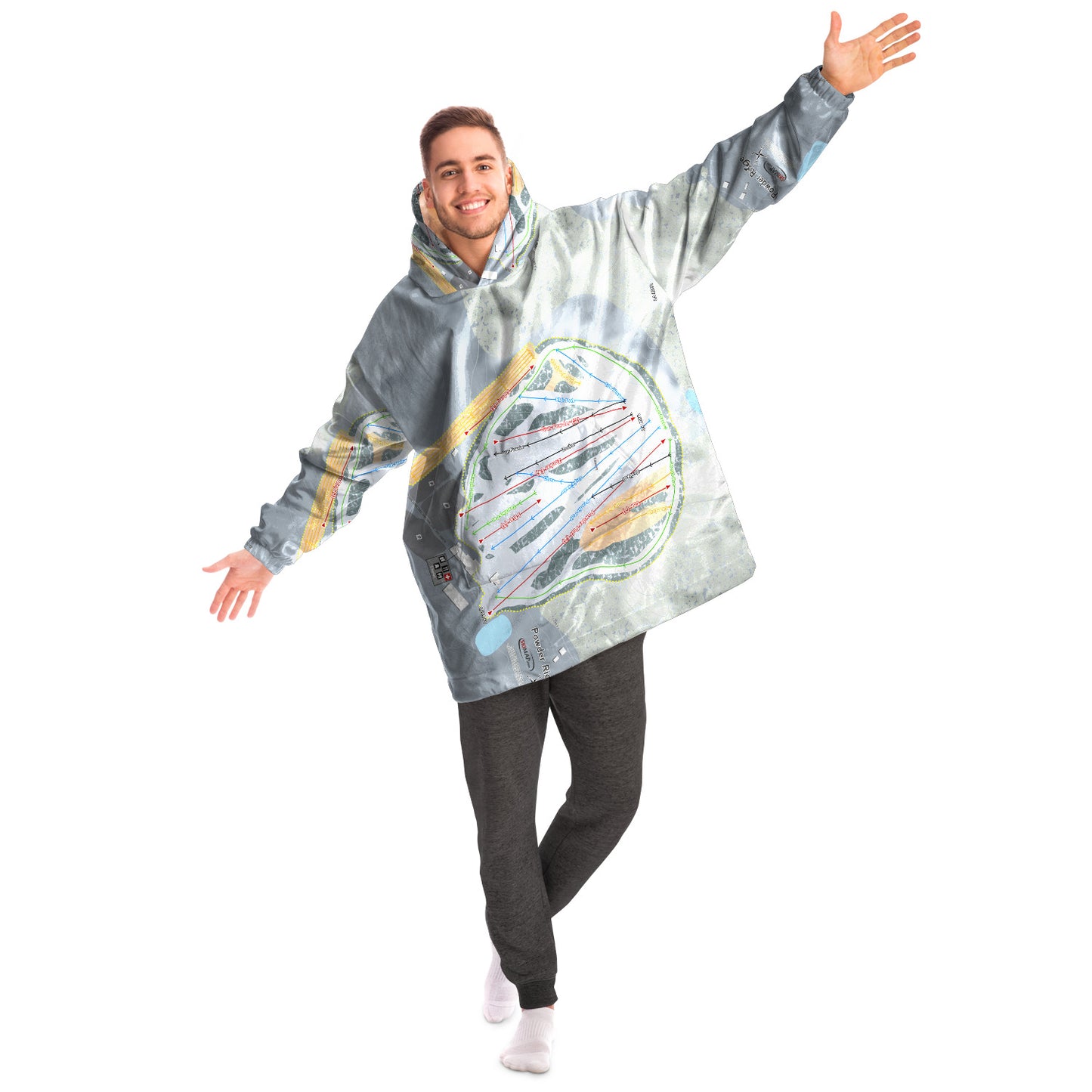 Powder Ridge, Minnesota Ski Trail Map Snug Hoodie