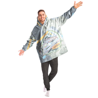 Powder Ridge, Minnesota Ski Trail Map Snug Hoodie