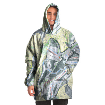 Hickory Hills, Michigan Ski Trail Map Snug Hoodie - Powderaddicts