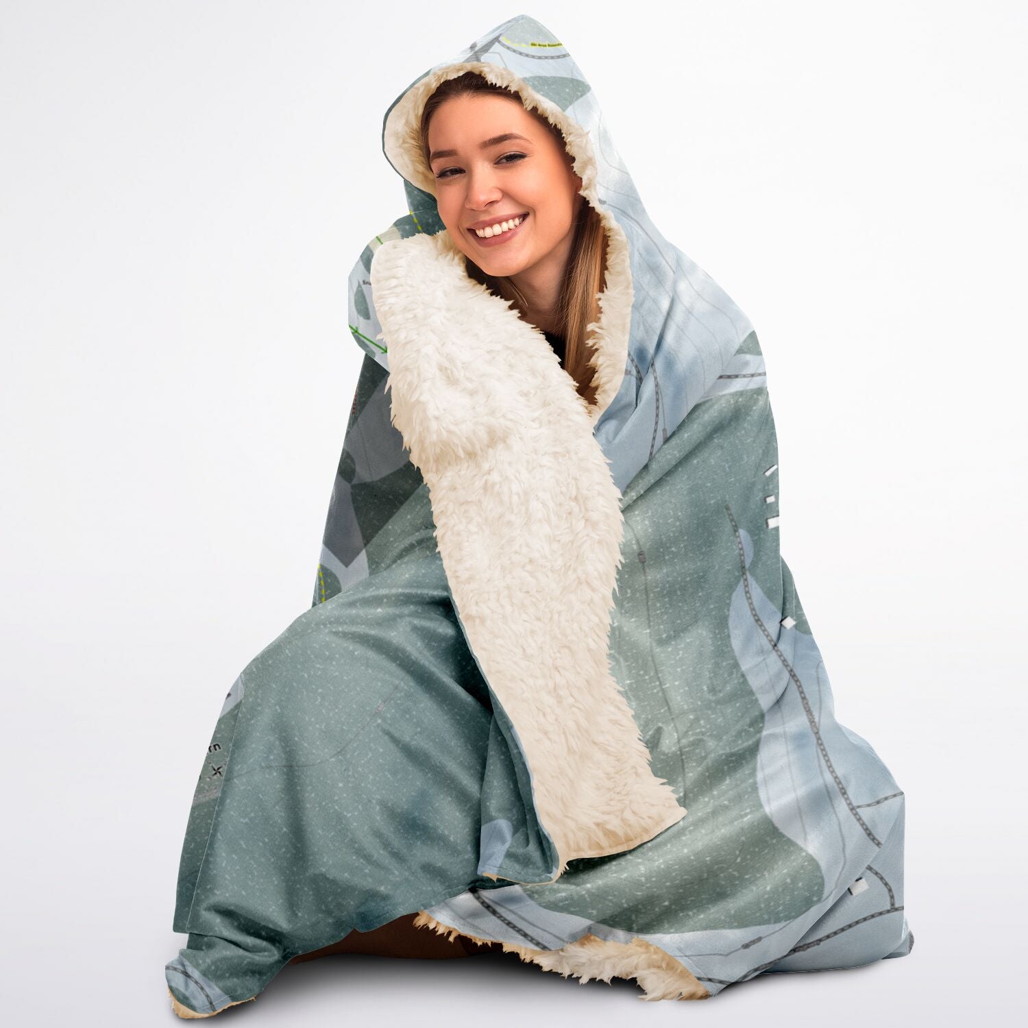 Sky Tavern, Nevada Ski Trail Map - Adult Hooded Blanket